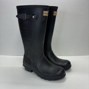 HUNTER Original Boots Kids Tall Rain Rubber Black Matte Size US 3G/2B - EU 33